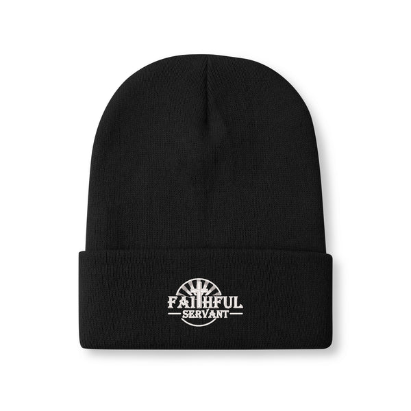 Faithful Servant Embroidered Knitted Beanie