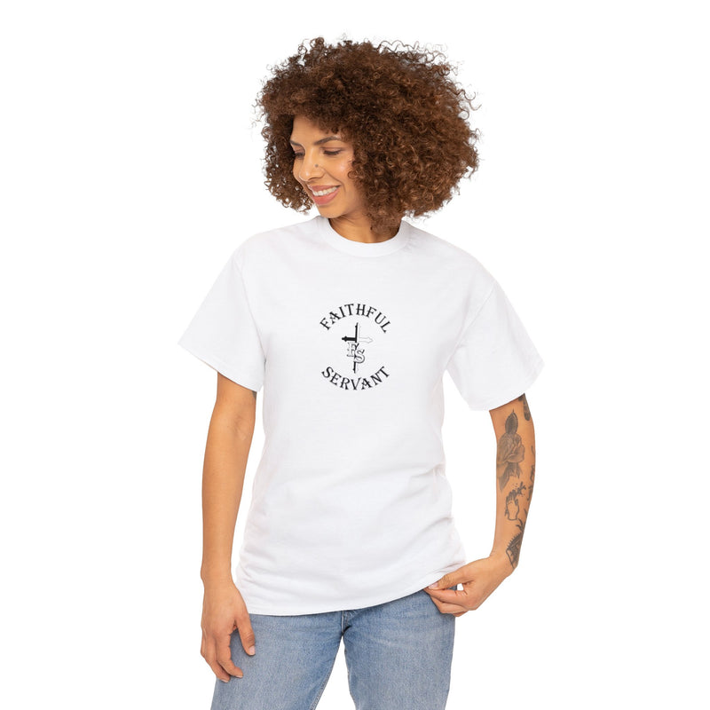 Faithful Servant Cross Unisex Heavy Cotton Tee