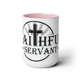 Faithful Servant Sunrise Two-Tone Coffee Mugs, 15oz