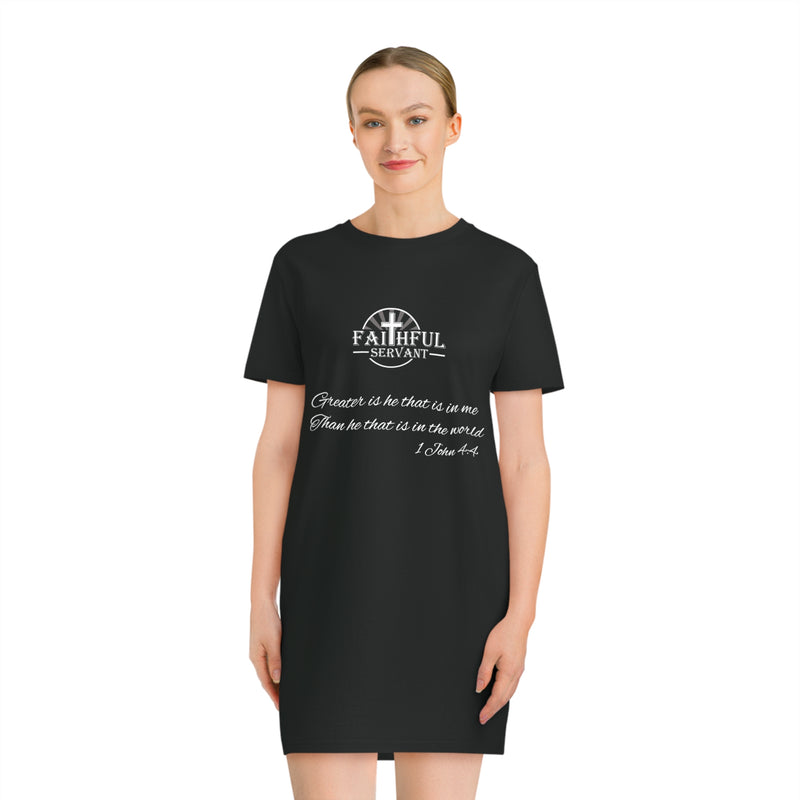 Greater is He that is in Me T-Shirt Dress