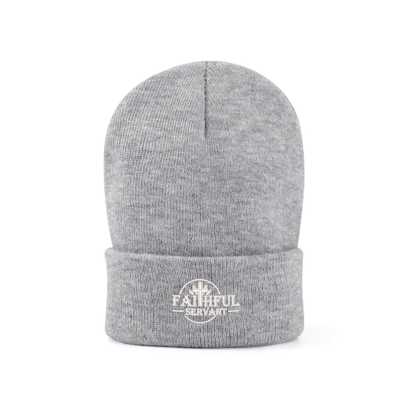 Faithful Servant Embroidered Knitted Beanie