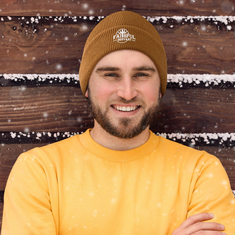 Faithful Servant Embroidered Knitted Beanie