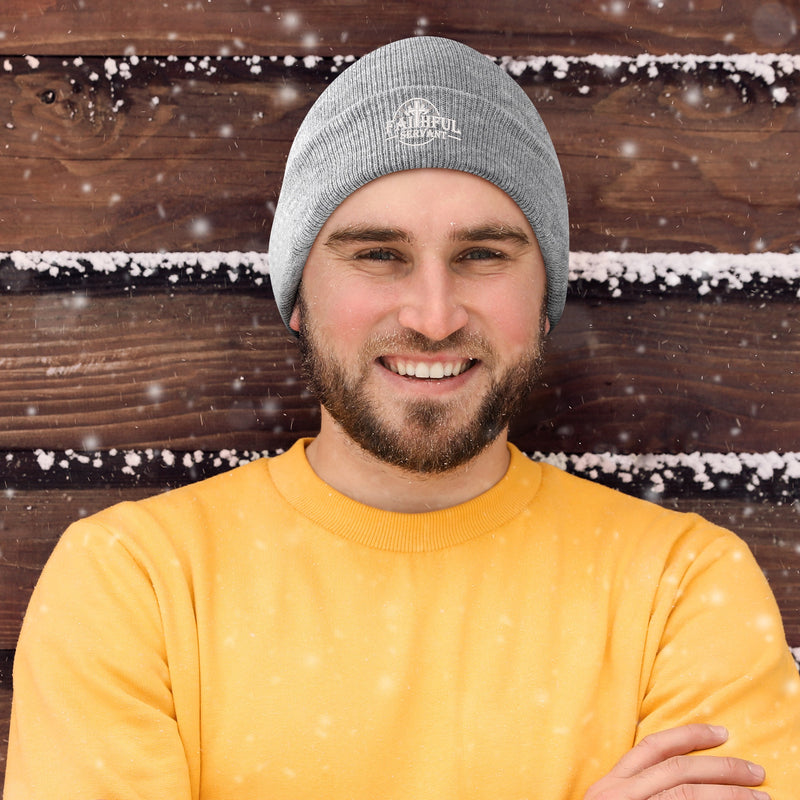 Faithful Servant Embroidered Knitted Beanie