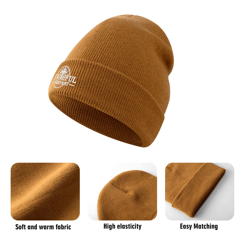 Faithful Servant Embroidered Knitted Beanie