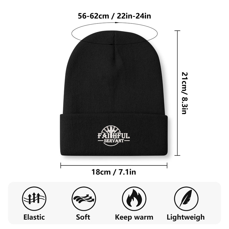 Faithful Servant Embroidered Knitted Beanie