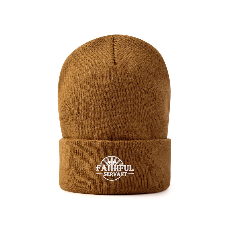 Faithful Servant Embroidered Knitted Beanie