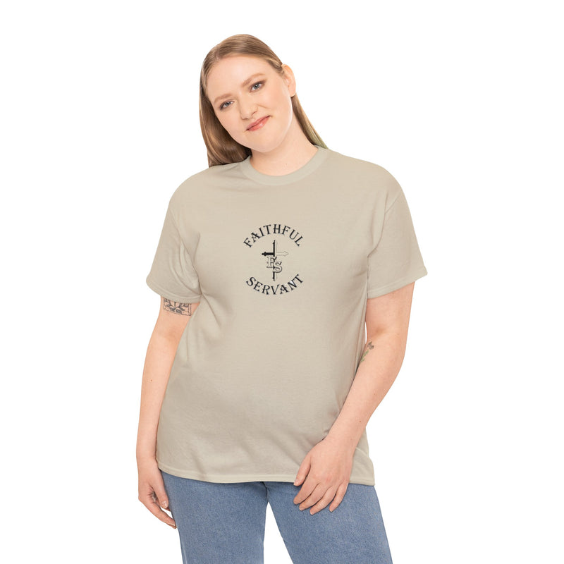 Faithful Servant Cross Unisex Heavy Cotton Tee