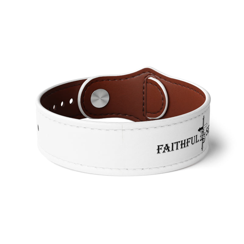 Faithful Servant Faux Leather Wristband