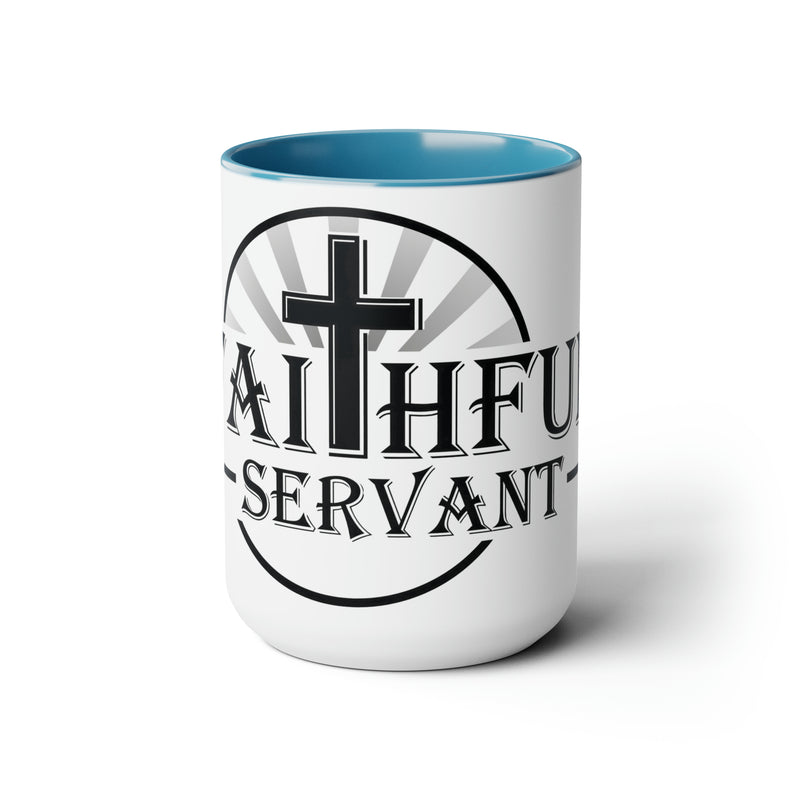 Faithful Servant Sunrise Two-Tone Coffee Mugs, 15oz